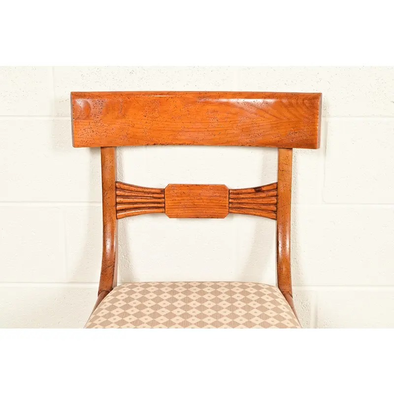 Baker Furniture English Regency Carved Maple Side Chairs or Dining Chairs, Pair - Image 6