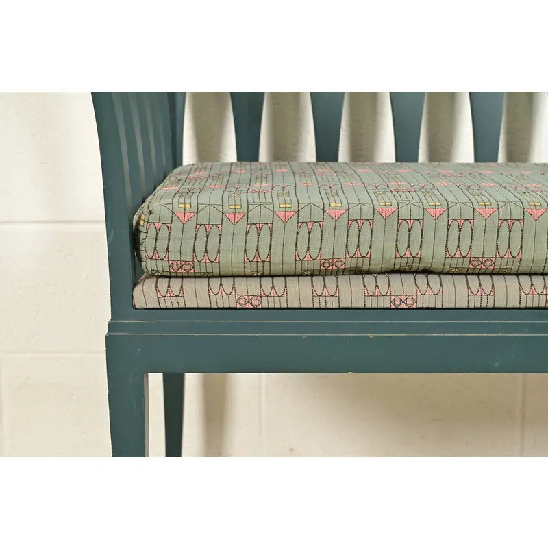 Eliel Saarinen Cranbrook "The Blue Settee" Art Nouveau Settle Sofa or Bench - Image 6