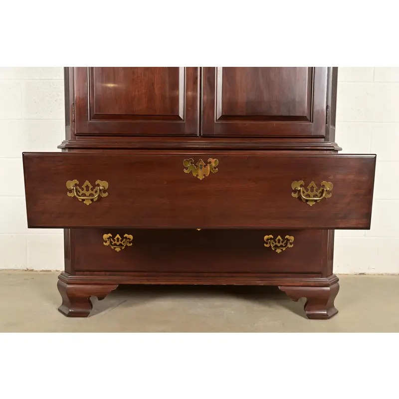 Ethan Allen Georgian Solid Cherry Wood Armoire Dresser or Gentleman's Chest - Image 6
