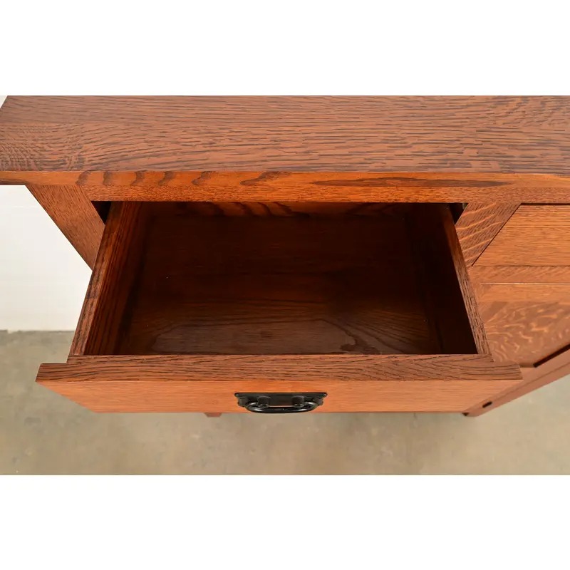 Stickley Style Mission Oak Arts & Crafts Bookcase or Bar Cabinet - Image 6