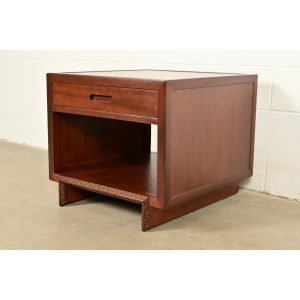 Frank Lloyd Wright for Heritage Henredon Taliesin Mahogany Nightstand or Side Table, Newly Refinished