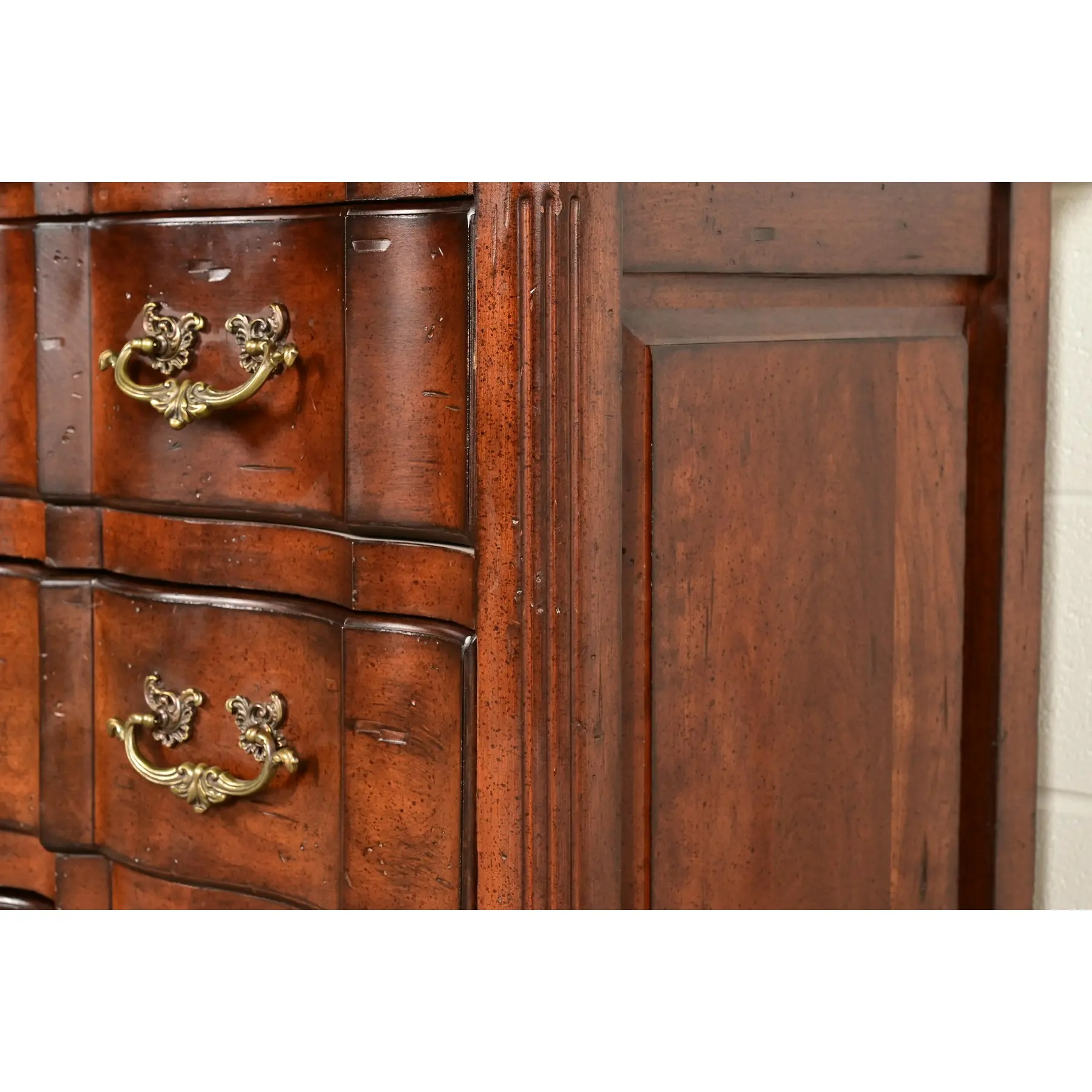 Harden Furniture French Provincial Louis XV Carved Walnut Three-Drawer Dresser or Chest of Drawers - Image 13