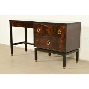 Edward Wormley for Dunbar Mid-Century Modern Burl Wood Desk, 1960s