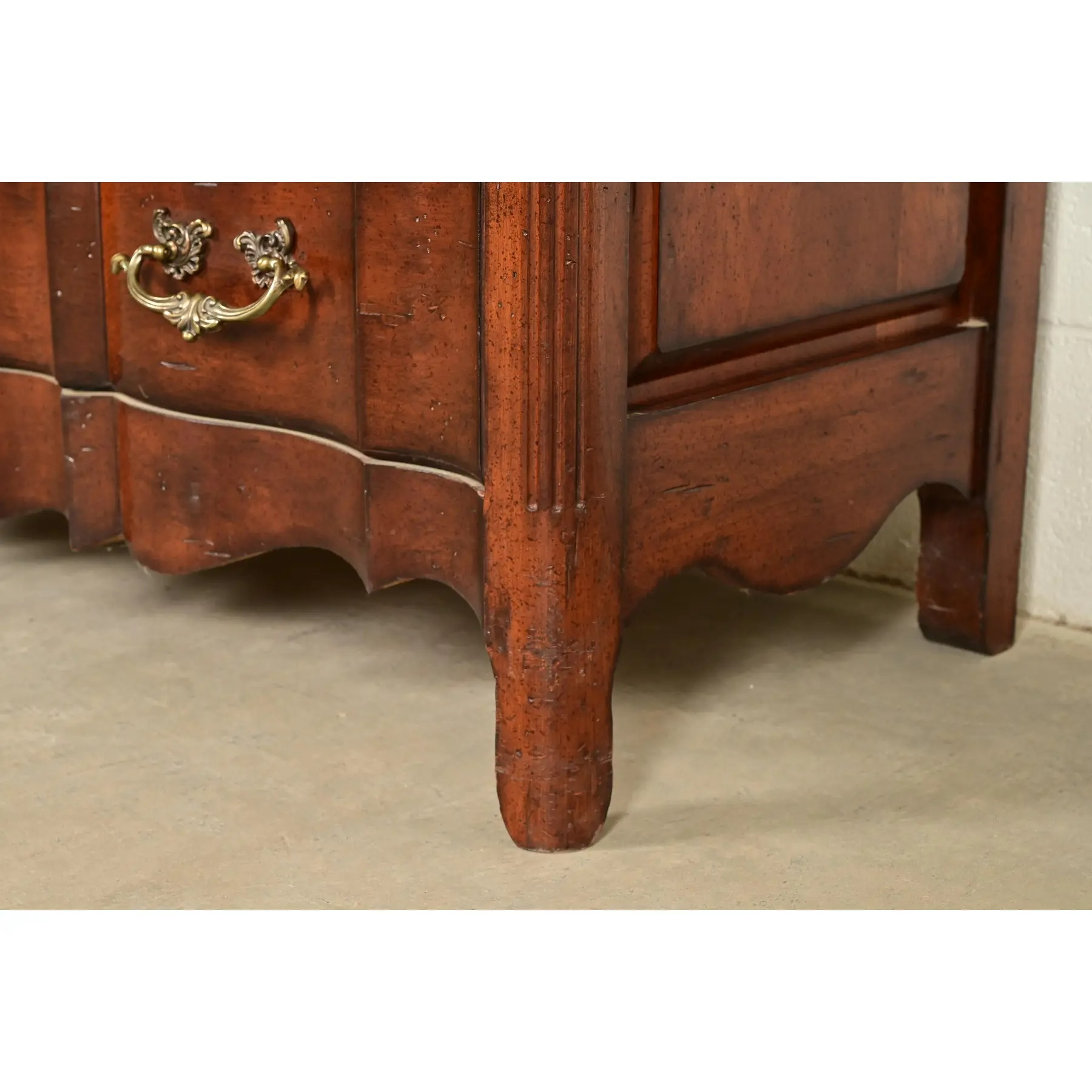 Harden Furniture French Provincial Louis XV Carved Walnut Three-Drawer Dresser or Chest of Drawers - Image 14