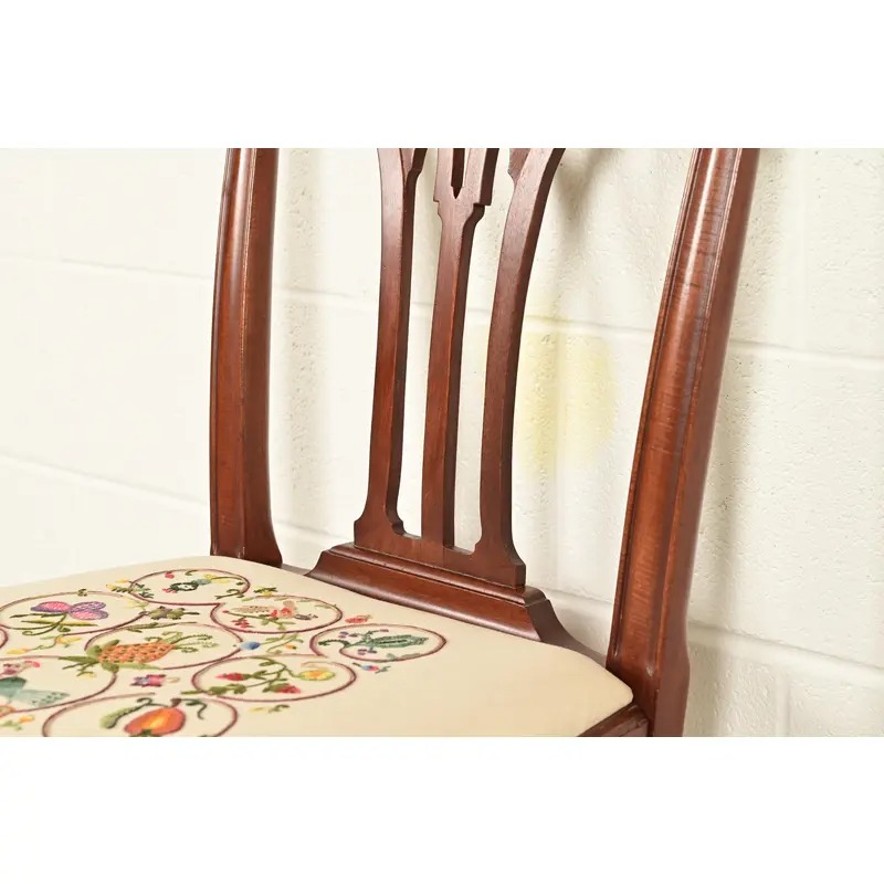 Baker Furniture Style Chippendale Carved Mahogany Side Chair or Dining Chair - Image 7