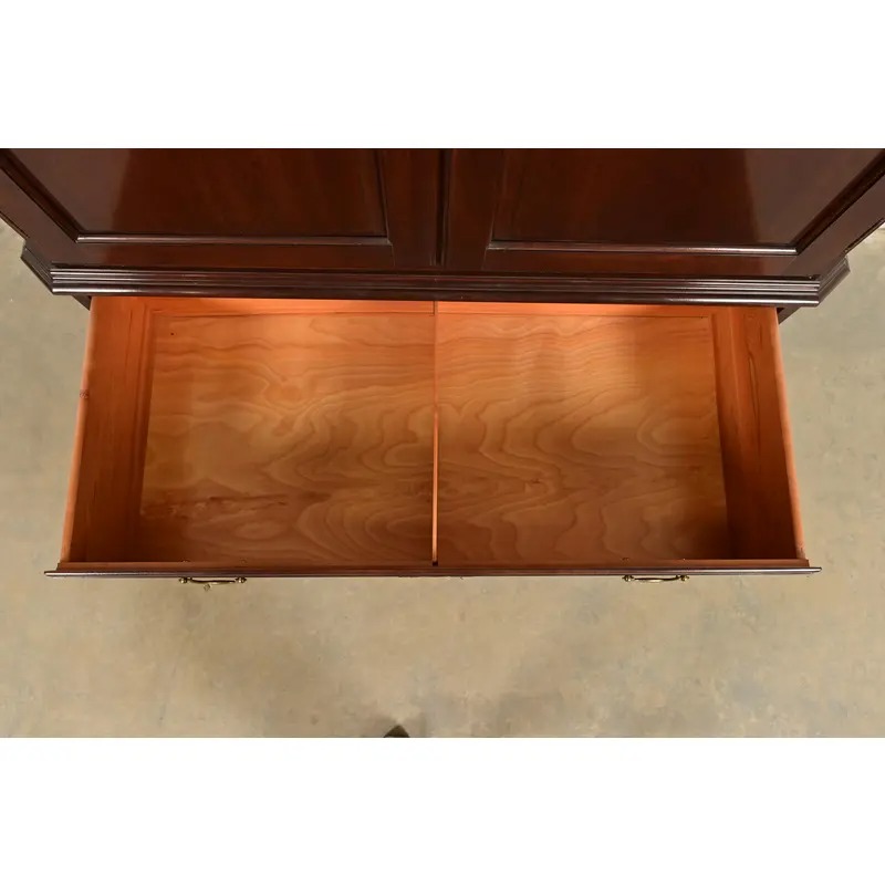Ethan Allen Georgian Solid Cherry Wood Armoire Dresser or Gentleman's Chest - Image 7