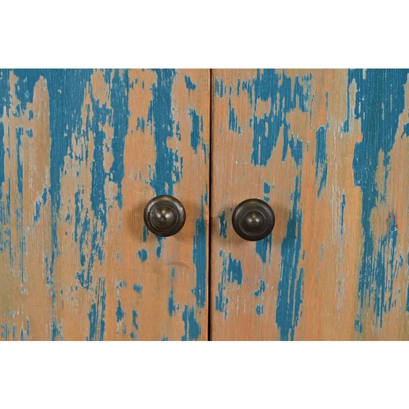 Modern Distressed Blue Painted Monumental Sideboard by Van Thiel - Image 7