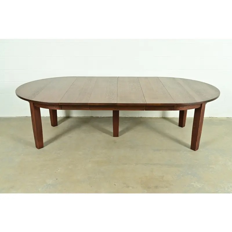 Stickley Antique Mission Oak Arts & Crafts Extension Dining Table, Newly Refinished - Image 7