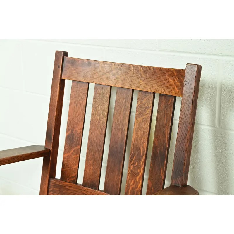 Stickley Brothers Antique Mission Oak Arts & Crafts Rocking Chair, Circa 1910 - Image 7