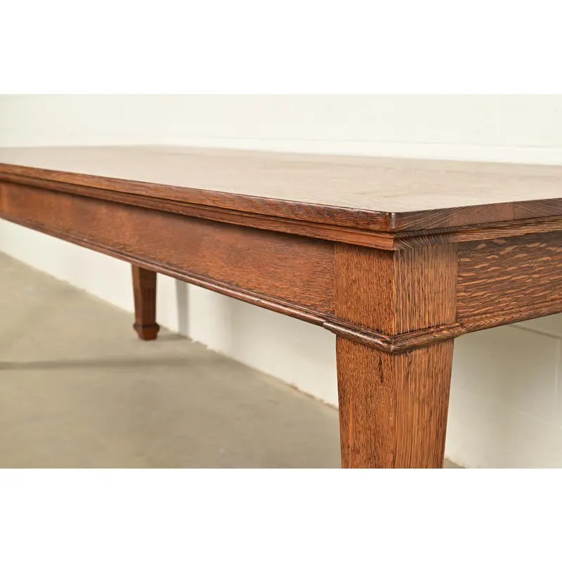 Stickley Brother's Style Antique Mission Oak Arts & Crafts Harvest Dining Table, Newly Refinished - Image 7
