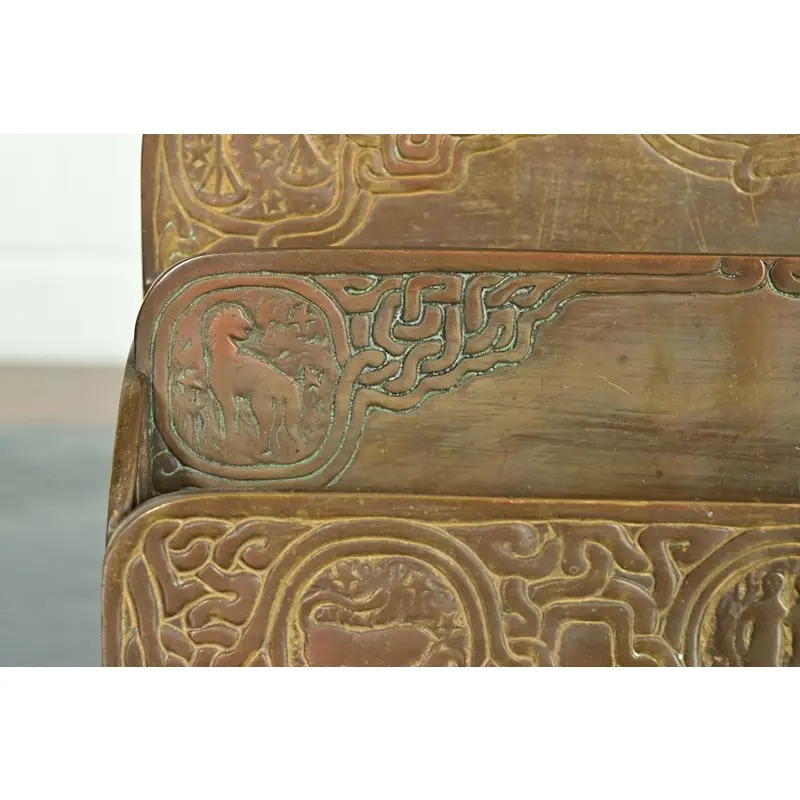 Tiffany Studios New York Zodiac Pattern Bronze Letter Rack - Image 7