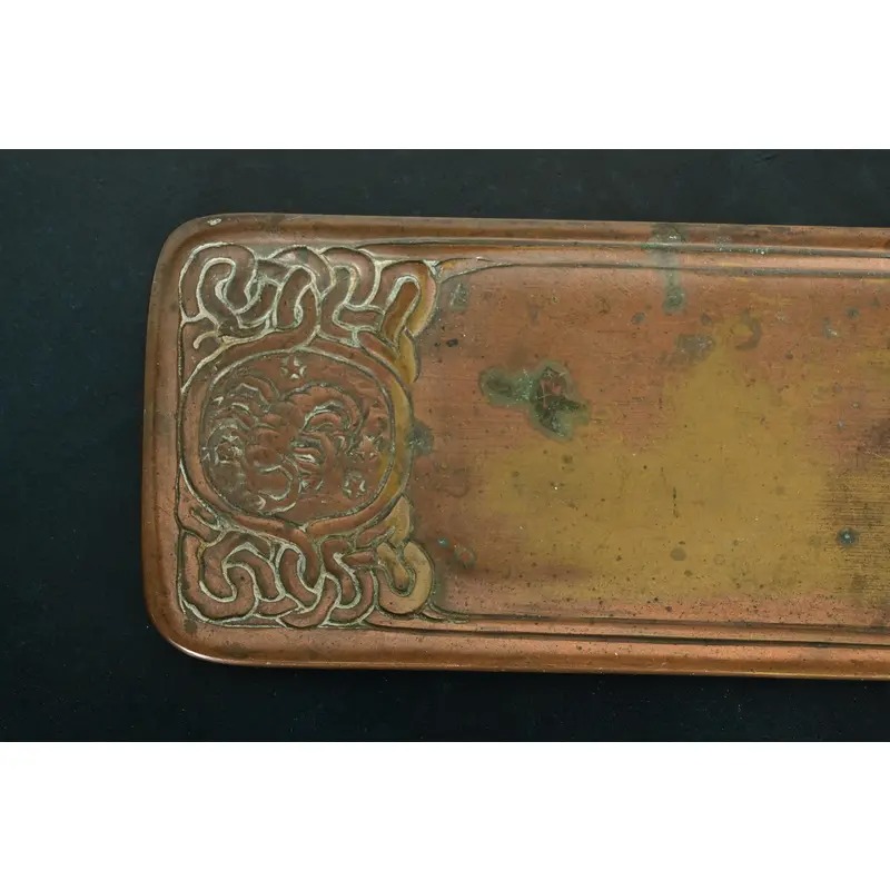Tiffany Studios New York Zodiac Pattern Bronze Pen Tray - Image 7