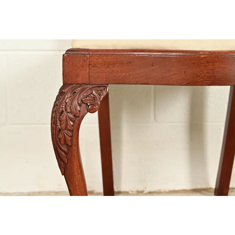 Baker Furniture Style Chippendale Carved Mahogany Side Chairs or Dining Chairs, Pair - Image 8