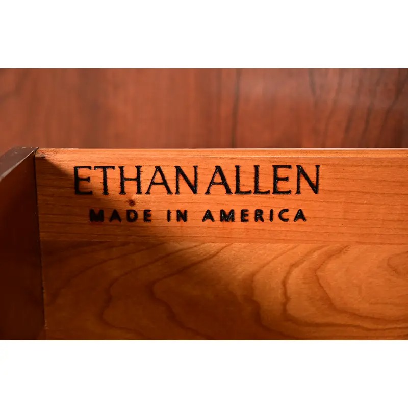 Ethan Allen Georgian Solid Cherry Wood Armoire Dresser or Gentleman's Chest - Image 8
