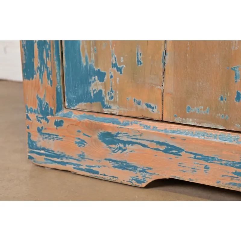 Modern Distressed Blue Painted Monumental Sideboard by Van Thiel - Image 8
