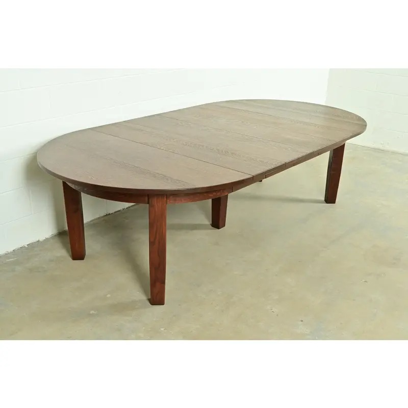 Stickley Antique Mission Oak Arts & Crafts Extension Dining Table, Newly Refinished - Image 8