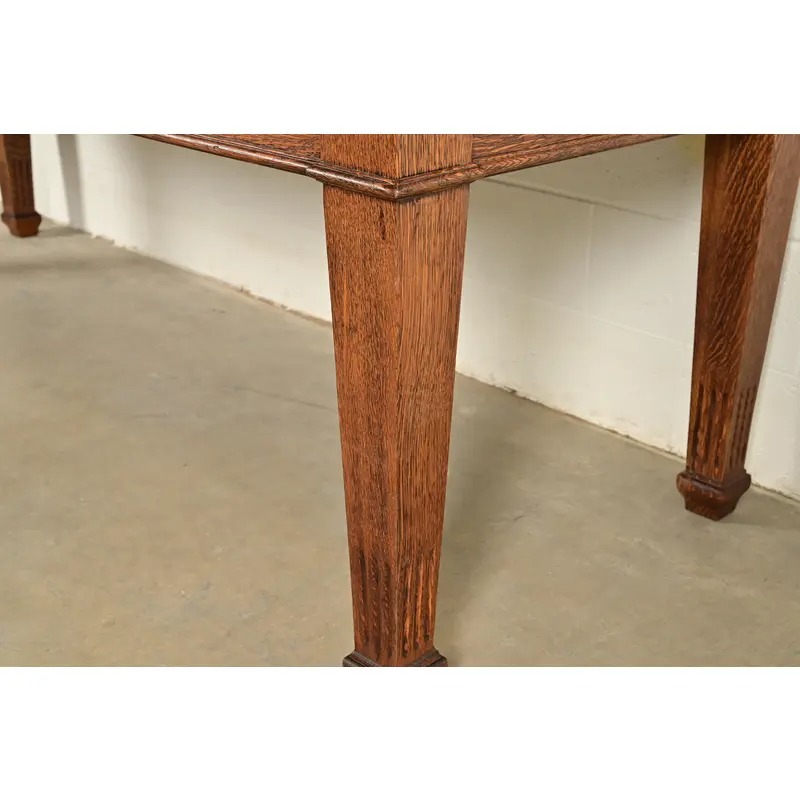 Stickley Brother's Style Antique Mission Oak Arts & Crafts Harvest Dining Table, Newly Refinished - Image 8