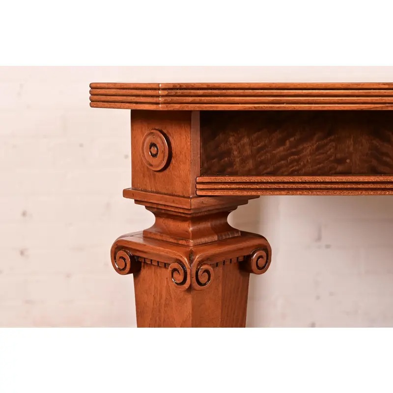 Theodore Alexander French Regency Louis XVI Burl Wood Dining Table, Newly Refinished - Image 8