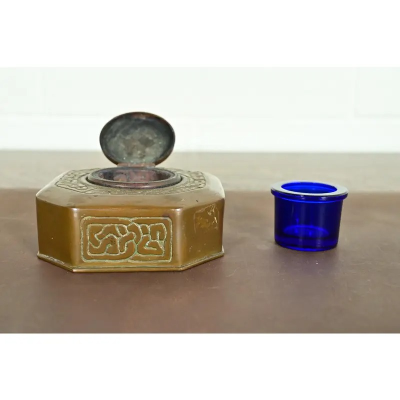 Tiffany Studios New York Zodiac Pattern Bronze Inkwell - Image 8