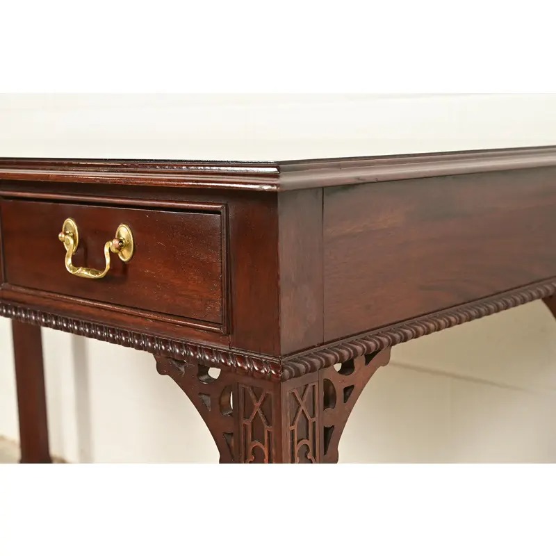 Councill Chippendale Carved Mahogany Writing Desk or Console Table - Image 9