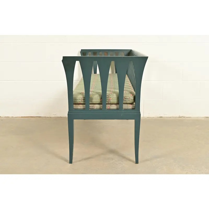 Eliel Saarinen Cranbrook "The Blue Settee" Art Nouveau Settle Sofa or Bench - Image 9