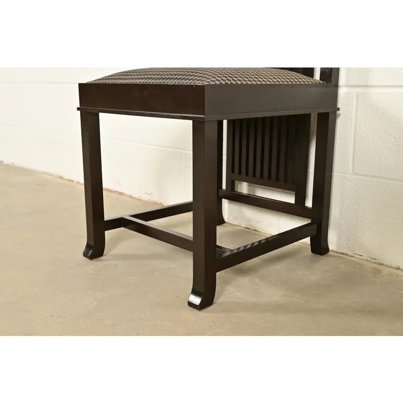 Frank Lloyd Wright for Cassina Arts & Crafts Dark Cherry Wood Dining Chairs, Set of Eight - Image 9