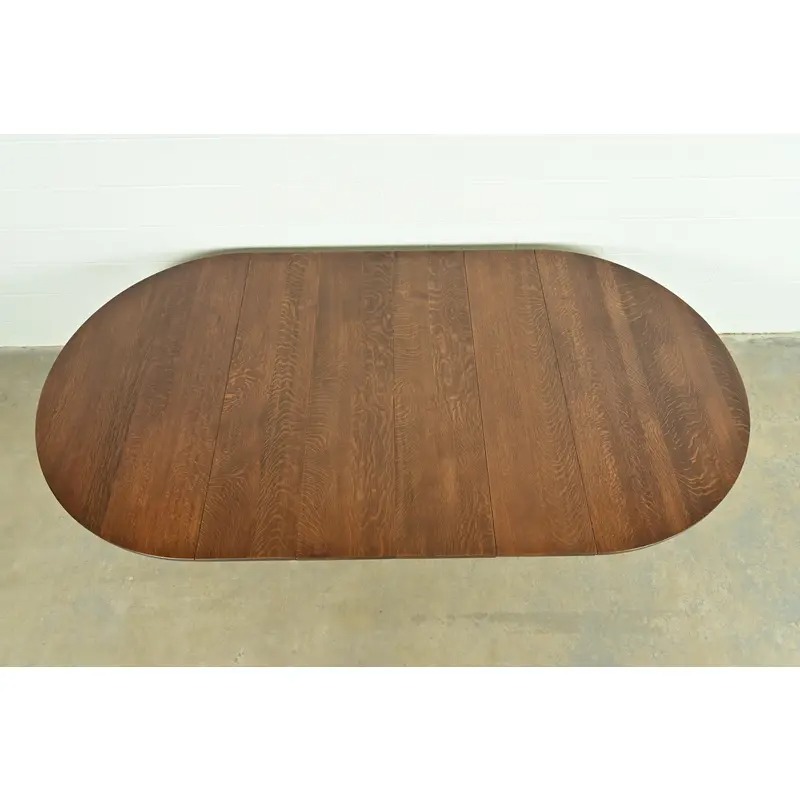 Stickley Antique Mission Oak Arts & Crafts Extension Dining Table, Newly Refinished - Image 9