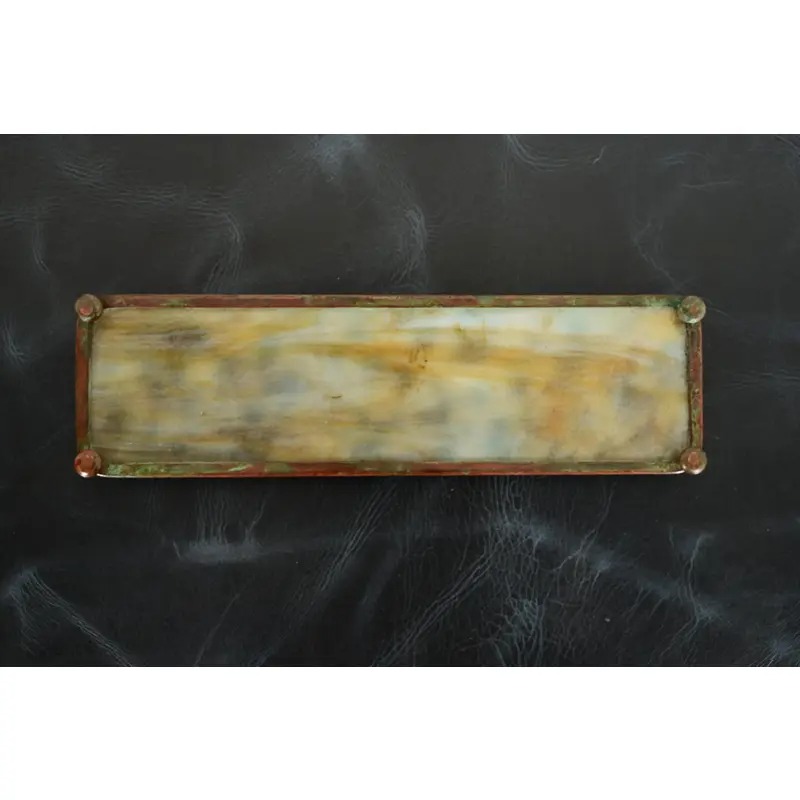 Tiffany Studios New York Grapevine Pattern Bronze and Favrile Slag Glass Pen Tray - Image 9