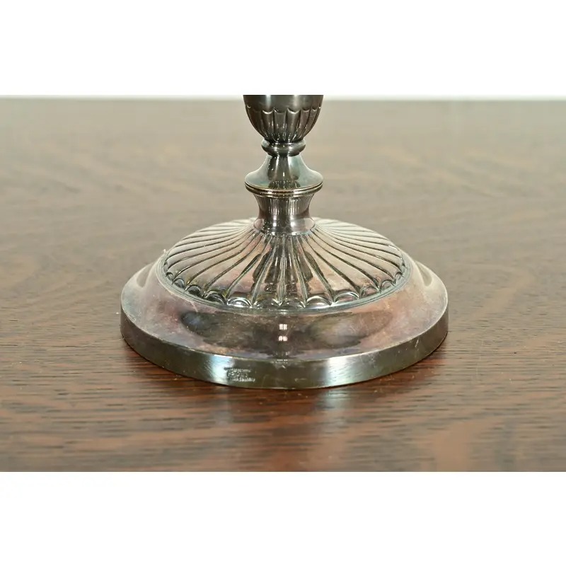 Tiffany & Co. Style Antique Victorian Silverplate Three-Light Candelabra - Image 10