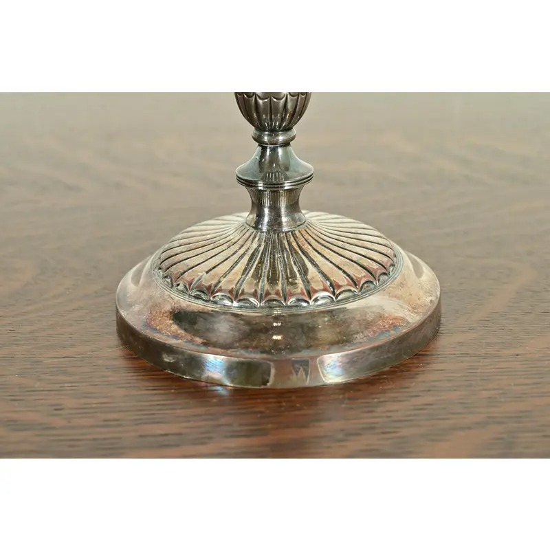 Tiffany & Co. Style Antique Victorian Silverplate Three-Light Candelabra - Image 10