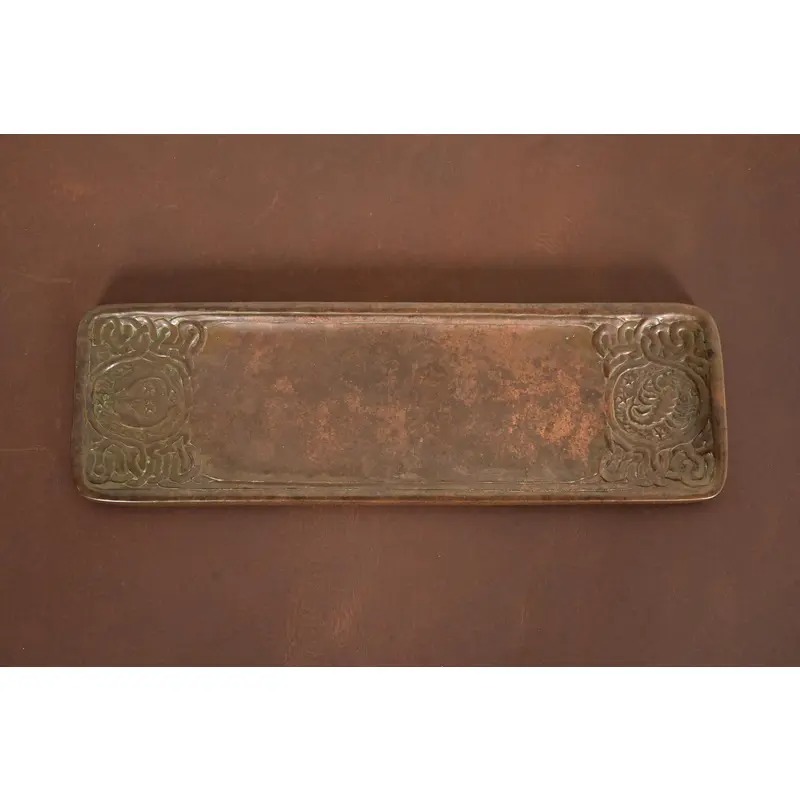 Tiffany Studios New York Zodiac Pattern Bronze Pen Tray