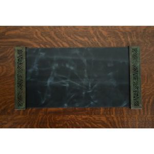 Tiffany Studios New York Pine Needle Bronze Blotter Ends With Leather Desk Blotter