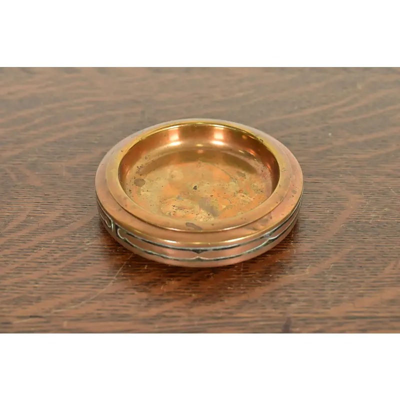 Silver Crest Arts & Crafts Sterling Silver on Bronze Ashtray or Catchall - Image 2