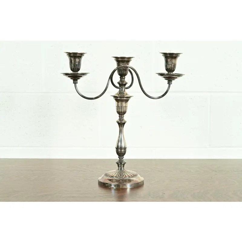 Tiffany & Co. Style Antique Victorian Silverplate Three-Light Candelabra - Image 2