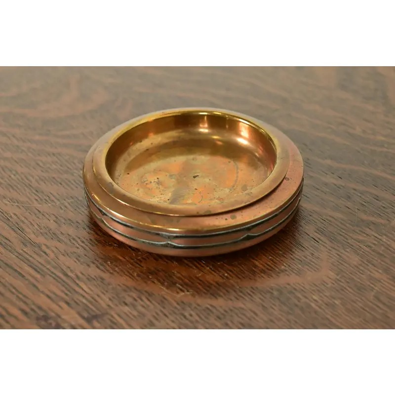 Silver Crest Arts & Crafts Sterling Silver on Bronze Ashtray or Catchall - Image 4