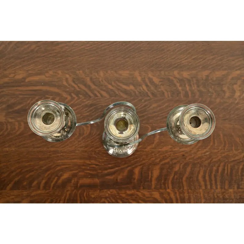 Tiffany & Co. Style Antique Victorian Silverplate Three-Light Candelabra - Image 5