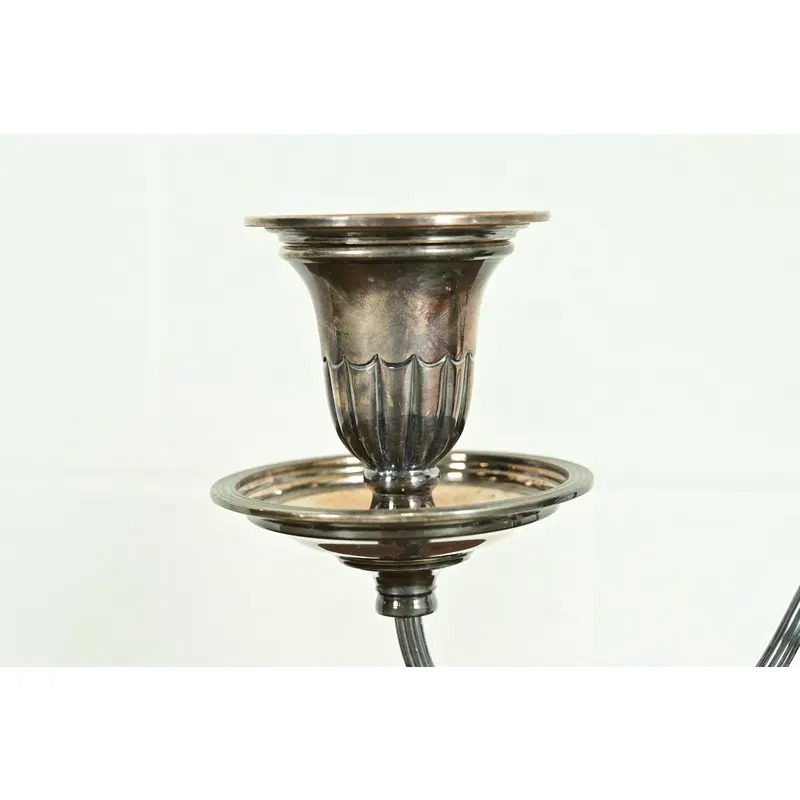 Tiffany & Co. Style Antique Victorian Silverplate Three-Light Candelabra - Image 6