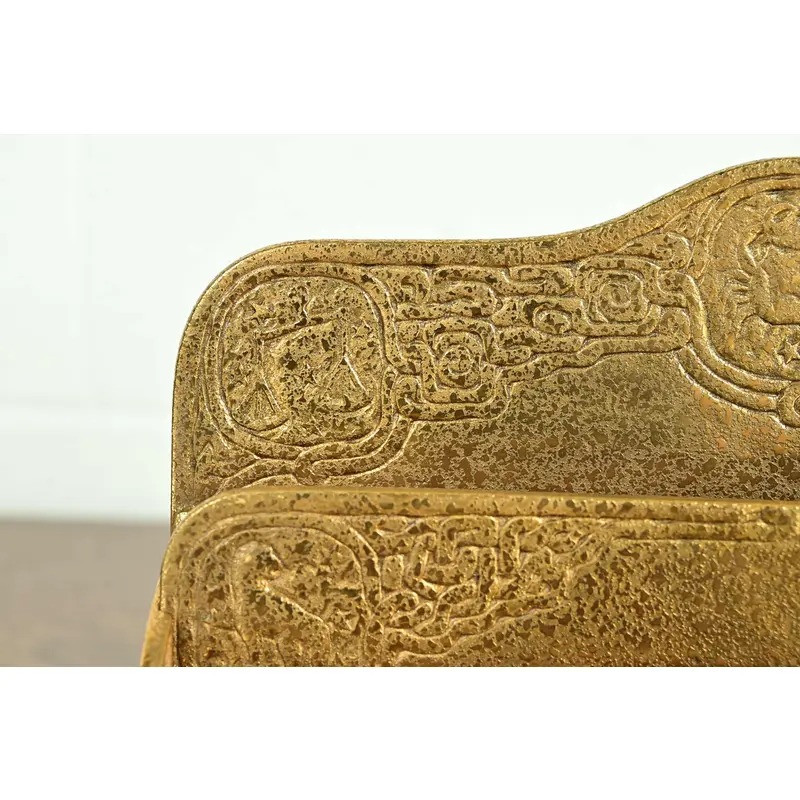 Tiffany Studios New York Zodiac Pattern Bronze Doré Letter Rack - Image 6