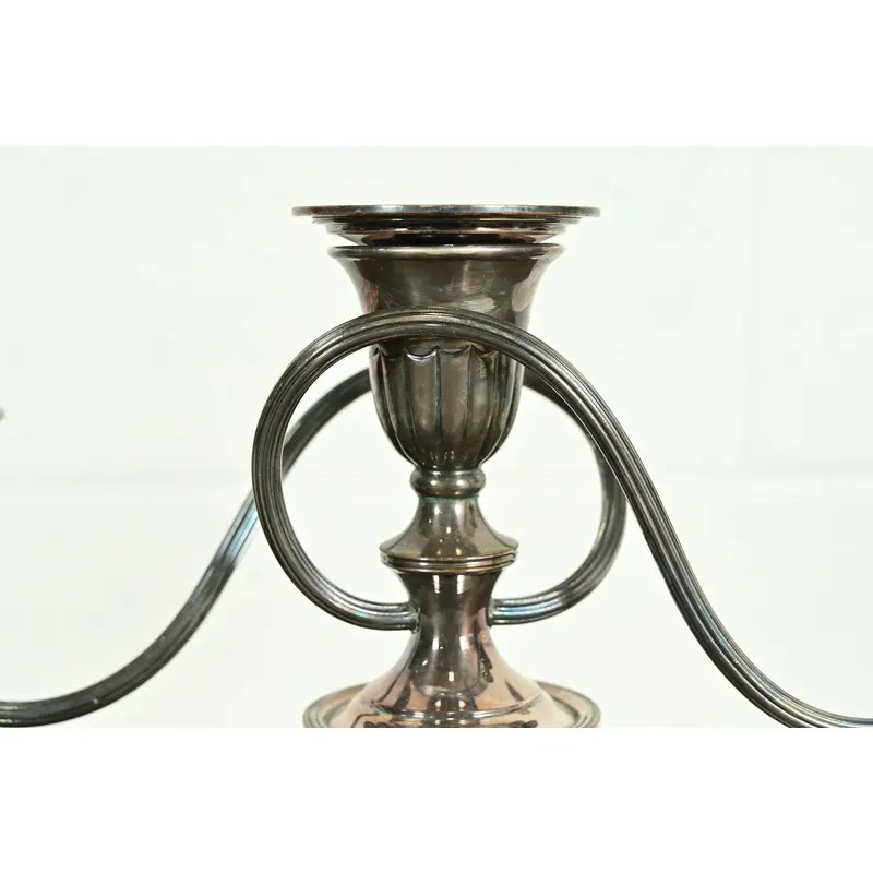 Tiffany & Co. Style Antique Victorian Silverplate Three-Light Candelabra - Image 7