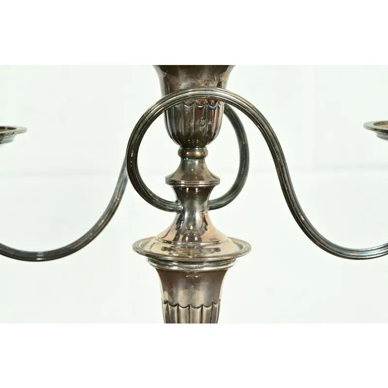 Tiffany & Co. Style Antique Victorian Silverplate Three-Light Candelabra - Image 7