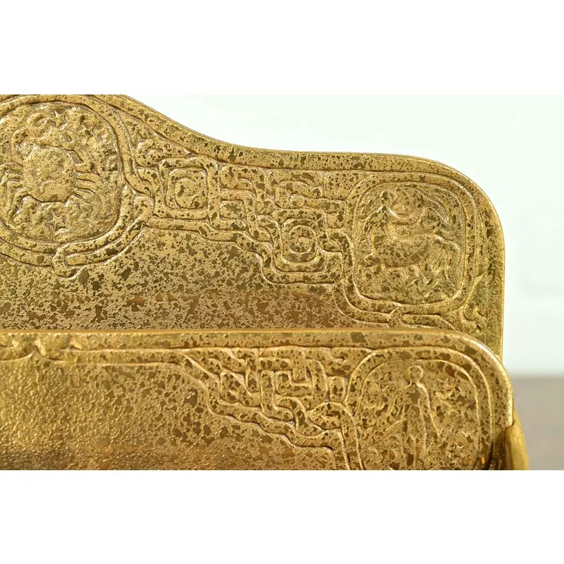 Tiffany Studios New York Zodiac Pattern Bronze Doré Letter Rack - Image 7