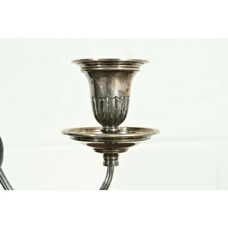 Tiffany & Co. Style Antique Victorian Silverplate Three-Light Candelabra - Image 8