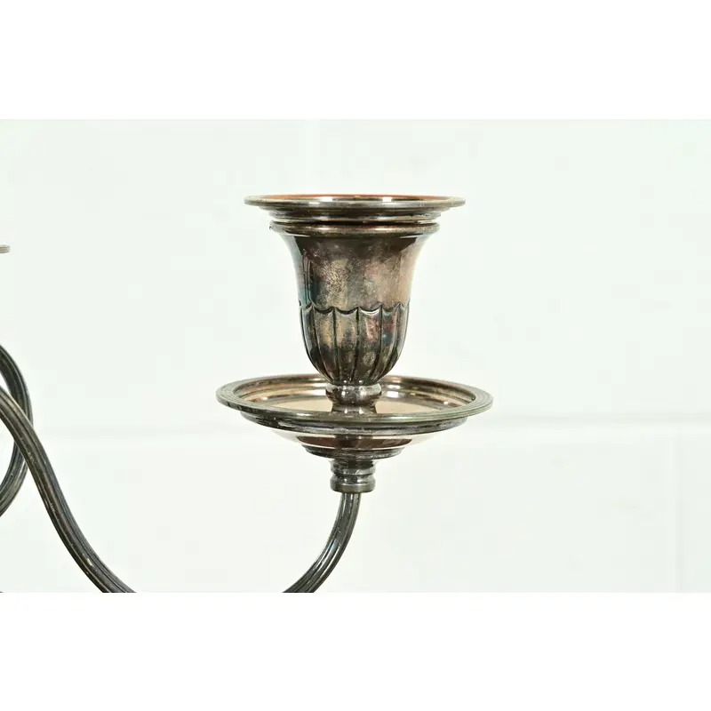 Tiffany & Co. Style Antique Victorian Silverplate Three-Light Candelabra - Image 8
