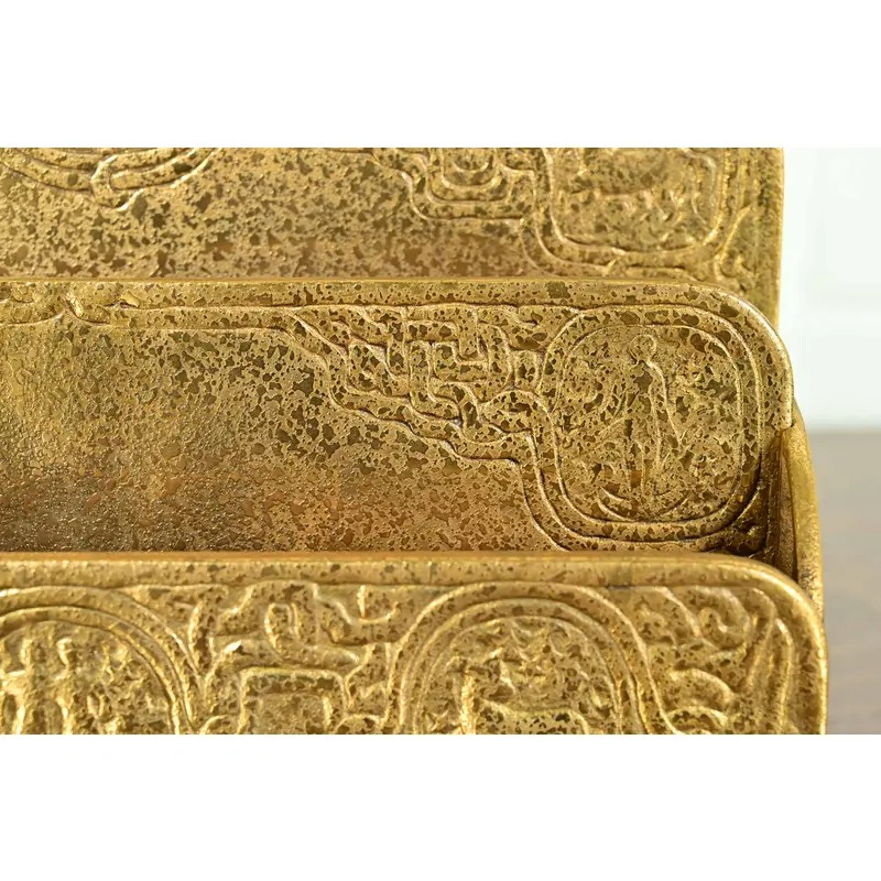Tiffany Studios New York Zodiac Pattern Bronze Doré Letter Rack - Image 8