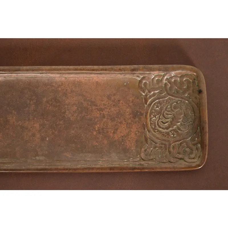 Tiffany Studios New York Zodiac Pattern Bronze Pen Tray - Image 8