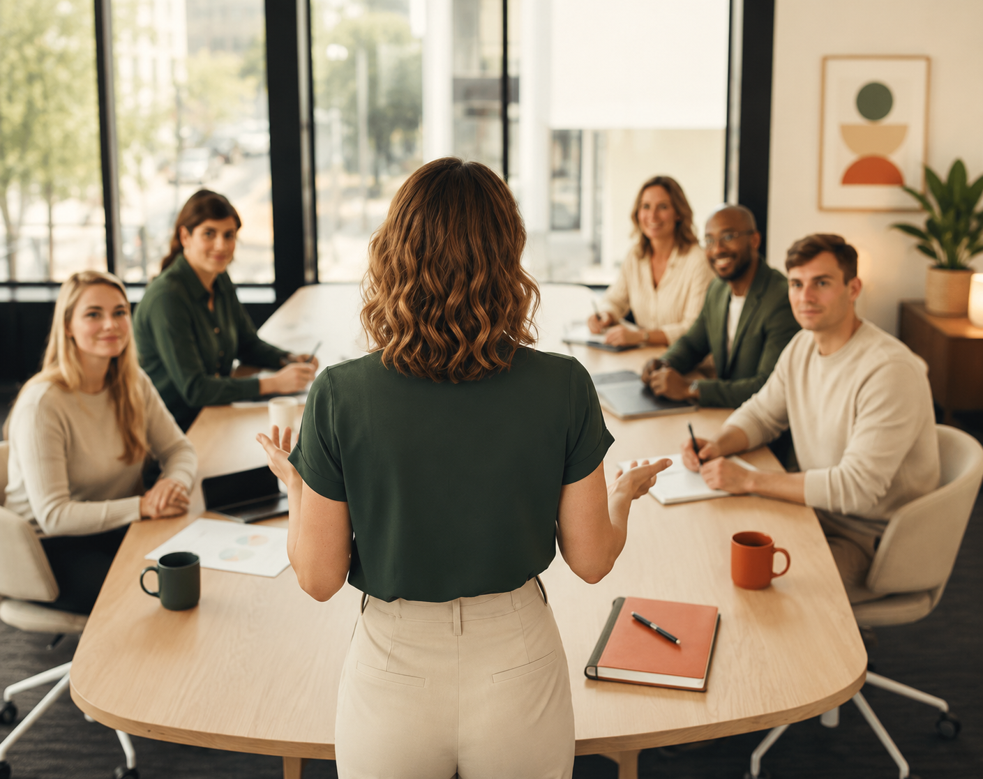 Illustration of a roundtable discussion in progress