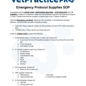 Emergency Protocol Supplies SOP