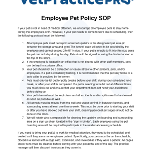 Employee Pet Policy SOP