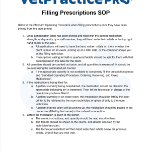 Filling Prescriptions SOP
