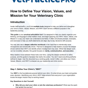 How to Define Your Vision, Values, and Mission for Your Veterinary Clinic